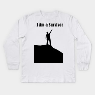 I Am a Survivor Kids Long Sleeve T-Shirt